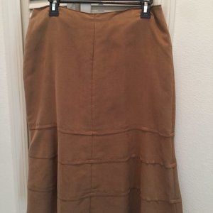 Faux suede Buckskin color 4 panel skirt
